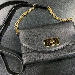 Michael Kors Crossbody Black Bag with Gold Chain